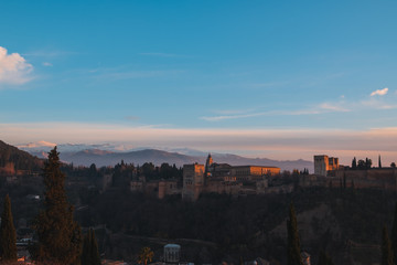Alhambra at sunset