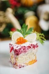 beetroot salad with caviar