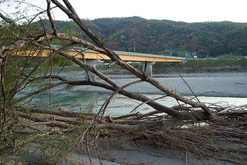 Fototapeta na wymiar Typhoon damage in Ueda City