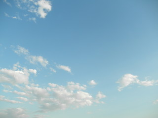 Summer blue sky with clouds. Cloudscape / sky background