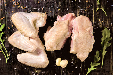 aw chicken legs top view with herbs