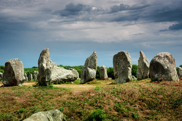 Stormy weather above Carnac's menhir alignment