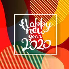 Happy new 2020. Eps10 vector design template