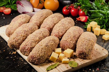  raw  Kiev's cutlets in batter with cheese