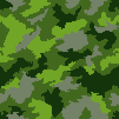 Green camouflage seamless vector background
