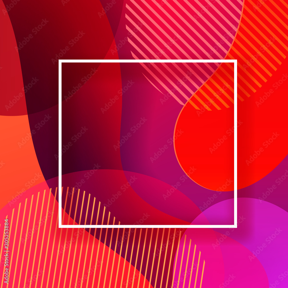Poster white frame with colorful abstract geometric background. eps10 vector design template