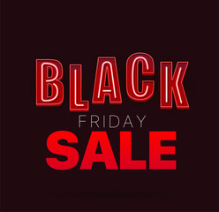 Fototapeta na wymiar Black friday vector concept with neon letters