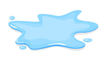 Water puddle vector isolated. Blue autumn natural liquid