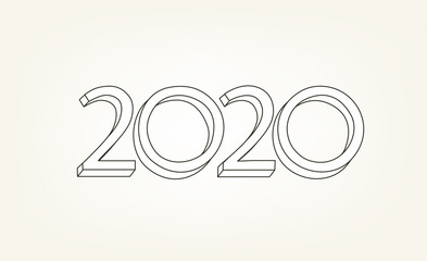 Happy new year 2020 vector template