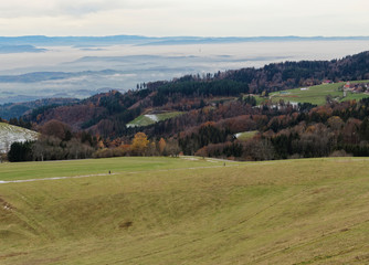 Schwarzwaldlandschaft. Gersbach im Berg im südlichen Schwarzwald. Blick auf die umgebende Landschaft