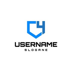 C4 logo design initial concept vector