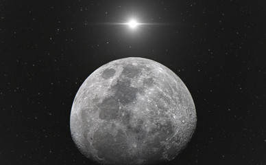 Naklejka na ściany i meble Moon seen through 10 inch telescope