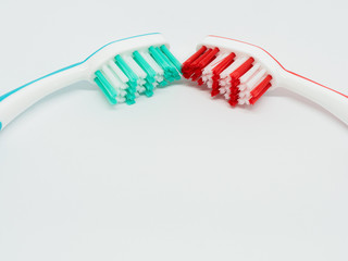 toothbrushes on a white background