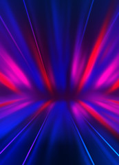 Empty dark abstract background. Background of an empty show scene. Glow of neon lights on an empty stage.