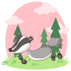 Niedlicher Dachs - Vektor-Illustration © Christine Wulf