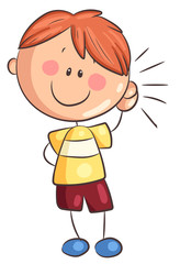 Junge hört aufmerksam zu - Vektor-Illustration