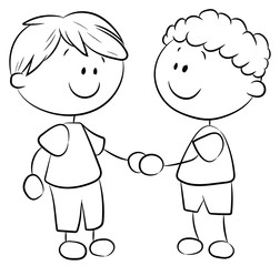 Kinder reichen sich die Hand - Vektor-Illustration