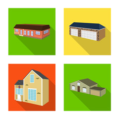 Vector illustration of facade and housing sign. Set of facade and infrastructure stock symbol for web.