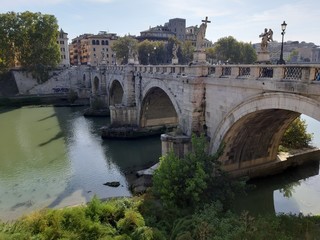 Fototapeta premium Roma - Ponte Sant'Angelo dal Lungotevere Castello