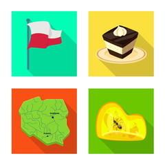 Vector illustration of traditional and tour logo. Set of traditional and landmarks stock symbol for web.