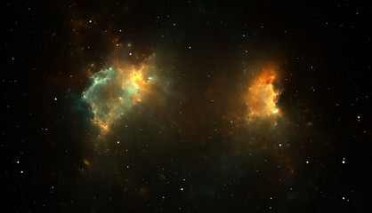 Fototapeta na wymiar Space background with extrasolar nebula and stars
