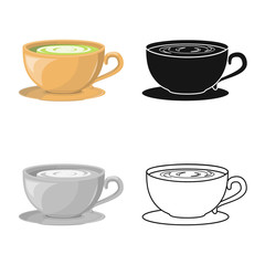 Isolated object of tea and green sign. Web element of tea and fresh vector icon for stock.