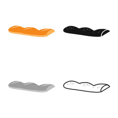 Isolated object of loaf and bun icon. Web element of loaf and part stock vector illustration.