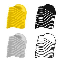 Vector illustration of chip and stack icon. Graphic of chip and crunchy vector icon for stock.