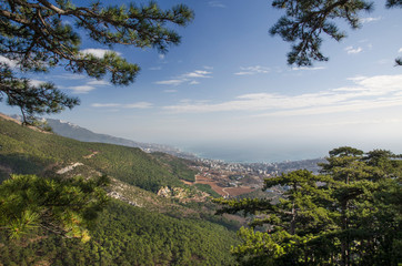 Fototapeta na wymiar View from the cliff of Stavri Kaya