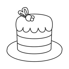 Vector illustration of cake and celebration symbol. Graphic of cake and chocolate vector icon for stock.
