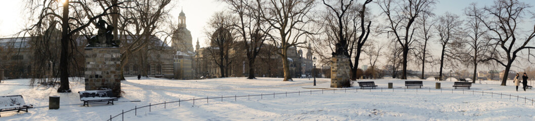 Dresden, winter, Brühlsche Terrasse