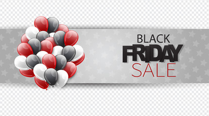 Black Friday sale banner. Website or newsletter header. Special offer discount. Vector illustration.