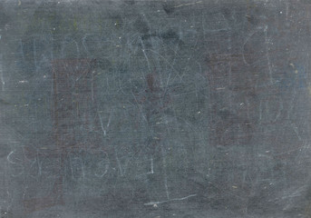 Natural background of worn slate blackboard with rubbed out chalk remains