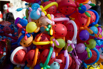 Fototapeta na wymiar Composition of air balloons.