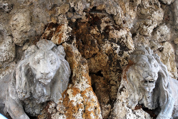 La fontana dei leoni a Teramo, Abruzzo, Italia