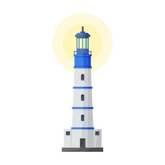 Lighthouse vector icon.Cartoon vector icon isolated on white background lighthouse.