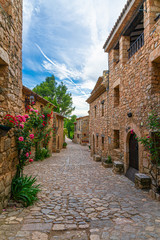Fototapeta na wymiar The old street in the old village. Siurana, Catalonia, Spain
