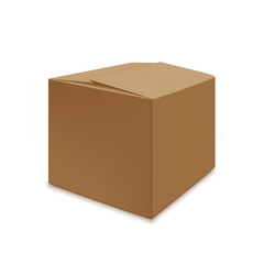 Fototapeta premium Realistic brown carton close box