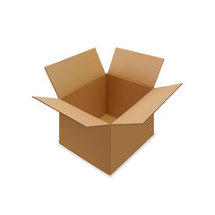Realistic brown carton open box