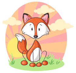 Niedlicher Fuchs - Vektor-Illustration