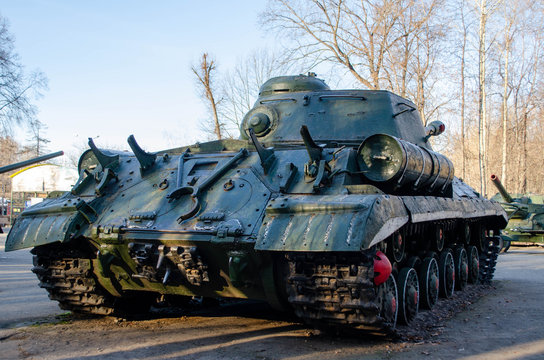 Heavy tank IS-2. Soviet heavy tank since the second world war. Back/rear view.