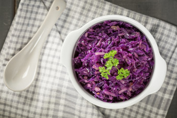 Obraz na płótnie Canvas Purple cabbage salad.