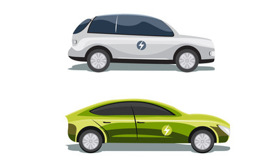 eco electric car isolated