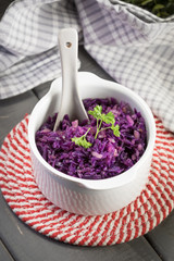 Purple cabbage salad.