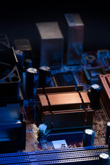 computer processor chip on a circuit board with microchips and other electronic parts CPU Chip on...