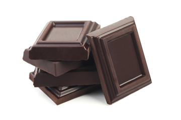 Dark chocolate isolated on white