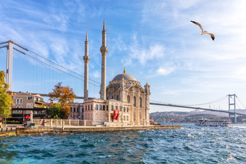Ortakoy Mosque or the Grand Imperial Mosque of Sultan Abdulmecid, Istanbul - obrazy, fototapety, plakaty