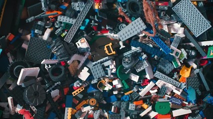 Closeup of a child's hand with a constructor