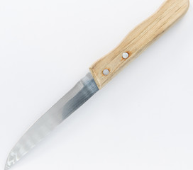 A smooth knife with a wooden handle for cutting