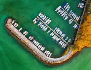 Aerial view on the port at lake Balaton